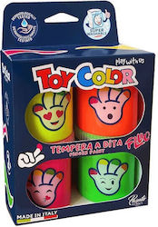 Toy Color Δακτυλομπογιες Wash 80gr 4 Τεμ Neon 220.002853