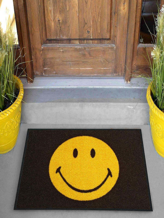 SteweHome Non-Slip Black Doormat 70x45cm