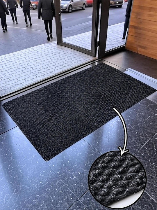 SteweHome Non-Slip Black Doormat 40x60cm