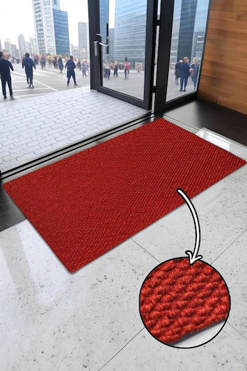 SteweHome Non-Slip Red Doormat 120x60cm