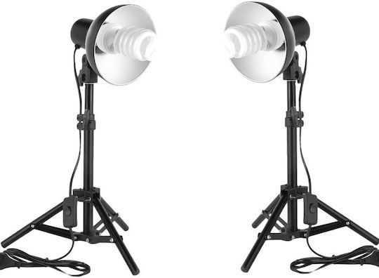 Ishoot Комплект за Непрекъснато Осветление 2x E27 Лампа 2x Мини Статив 30 48см 2x 35w Крушка