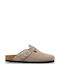 Birkenstock Damentliche Leder Holzschuhe Beiges