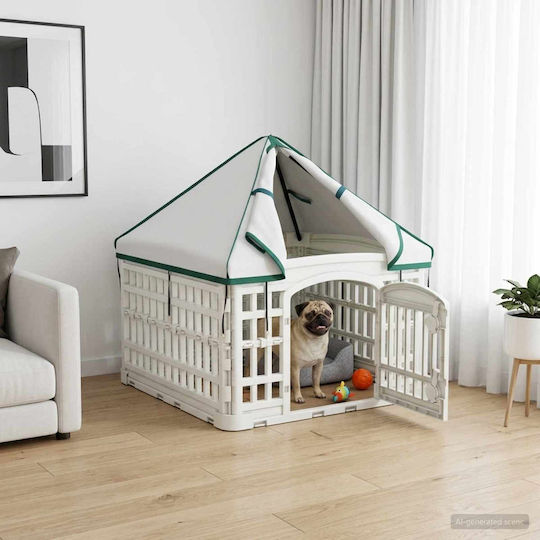 vidaXL Dog Park Made of Plastic in White Colour 63 x 63 x 67 cm