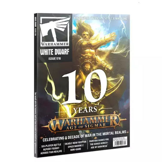Warhammer White Dwarf Septembrie #516 2025 Sărbătorește 10 Ani Mortal Realms