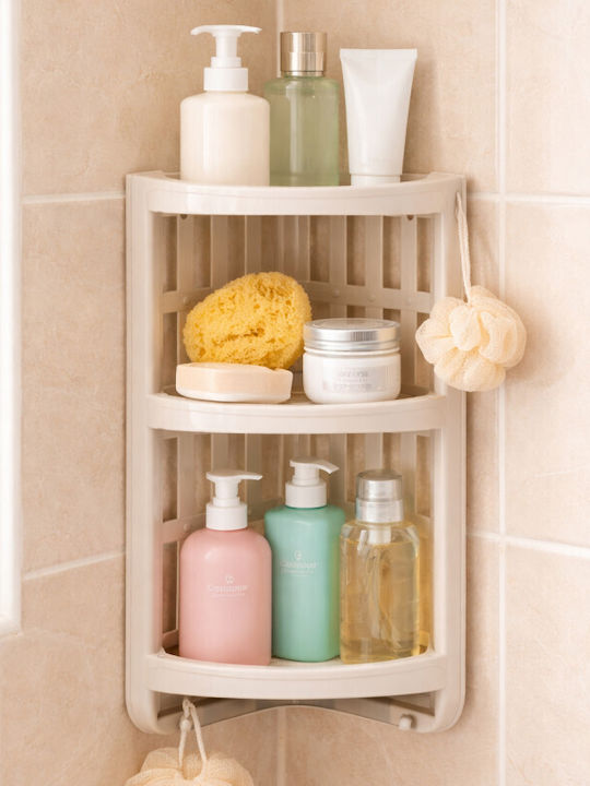 Viosarp Corner Wall Mounted Bathroom Shelf Plastic with 3 Shelves