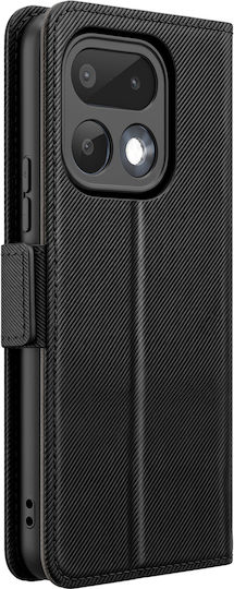 Avizar Case Realme 16 Pro Textured Leather Effect Mirror Card Slot Black