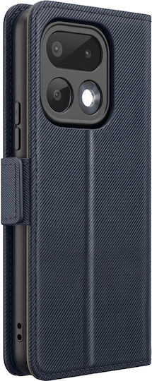 Avizar Handyhülle Realme 16 Pro Texturiertes Leder Effekt Spiegel Kartenfach Nachtblau