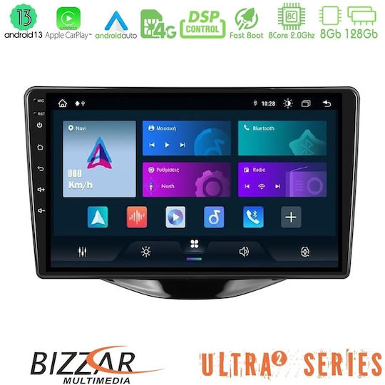 Bizzar Автомобилна Аудио Система За Peugeot 108 / 107 Toyota Aygo Citroen C1 2014-2021 (Bluetooth/USB/Вграден Wi-Fi /GPS/Apple CarPlay/Android Auto) С Touch Screen 9"