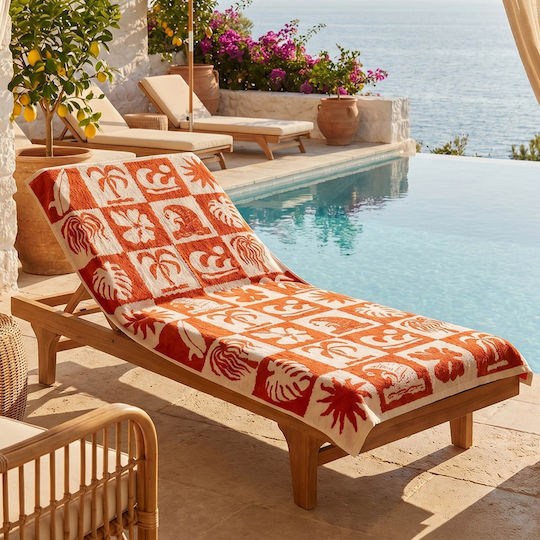 Easy Home Strandtuch Baumwolle Orange 160x80cm