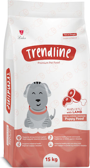 Dog Food 15kg Суха Храна за Кученца с Агнешко Царевица Ориз и Черен Дроб