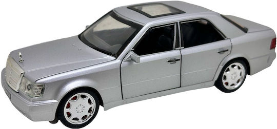 Mercedes Benz E500 Amg W124 Argintiu 1:28 Replica Metalică Lumini Sunete Uși Funcționale Capotă Portbagaj Trapa