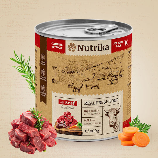 Nutrika Течна Храна За Кучета В Може Да С Говеждо Месо Месо Пилешко Черен Дроб Свинско Месо И Зеленчуци Без Зърнени Храни 800гр