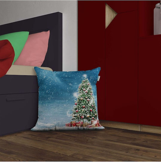 Stewehome Калъфка За Възглавница 3D Цифров Печат Коледна Многоцветна Декорация