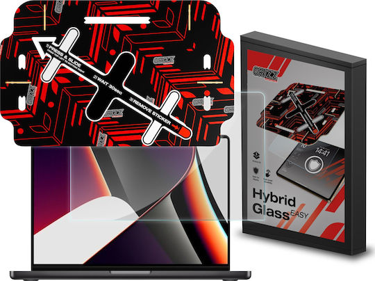 Grizzglass Hybridglass Easy Protective Film Installation Kit Included Compatible Macbook Pro 14 Inch M1 Transparent