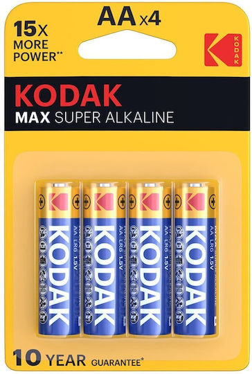 Kodak Max Alkaline-Batterien AA 1,5V 4er Pack
