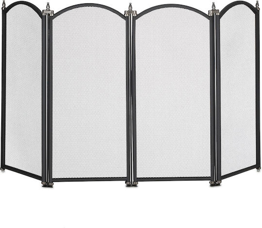 Relaxdays Metallic Fireplace Screen 97.5x54cm Black