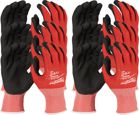 Milwaukee Anticut Level A Safety Gloves White Nitrile 12 Pieces