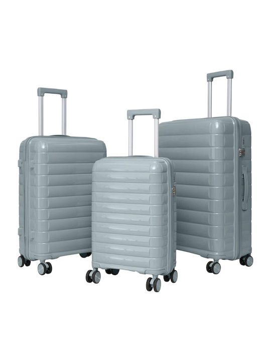 Felbags Valize de Călătorie Dure Gri cu Înălțime Maximă de 75 cm Set 3 Bucăți