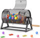 Vevor Rotating Raffle Ticket Drum 295 X 167 Mm Holds 2500 Tickets Or 100 Ping Pong Balls Rotating Raffle Ticket Cage Reinforced Handle Stable Triangular Base Events Gatherings Black