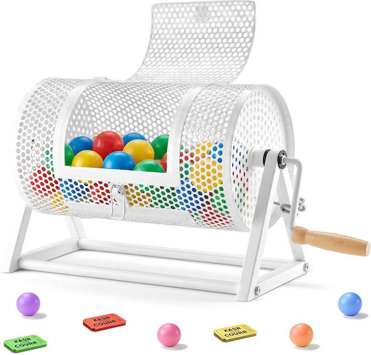 Vevor Raffle Drum 295 X 167 Mm 2500 Tickets Or 100 Ping Pong Balls Reinforced Handle Stable Triangular White Base Cjg12ycjsdzjsj9gk002v0