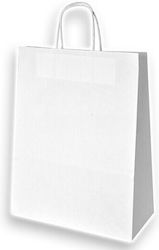 Mparkas Pungi De Hârtie De Ambalat Cu Mâner Alb 22x10x28cm 100 Bucăți