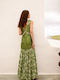 Rochie Maxi Cu Deschizătură Verde