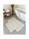 SteweHome Rutschfestes Set Badematten Baumwolle STE-029596-P29596 Ecru 60x100cm 2 Stück