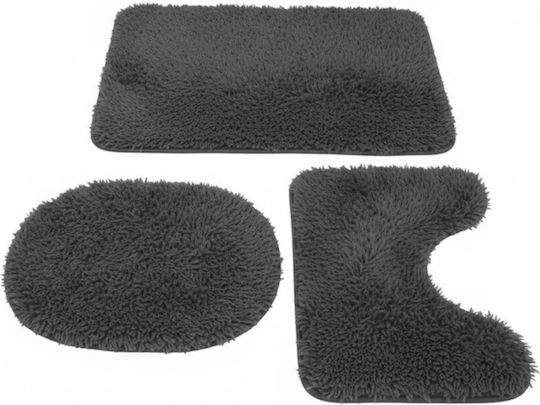 SteweHome Set Bath Mats STE-029916-V66440 Gray 60x100cm 3 Pieces