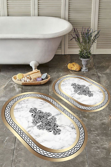 SteweHome Σετ Πατάκια Μπάνιου STE-029821-P29821 Λευκό 60x100εκ. 2τμχ SteweHome Σετ Πατάκια Μπάνιου STE-029821-P29821 Λευκό 60x100εκ. 2τμχ