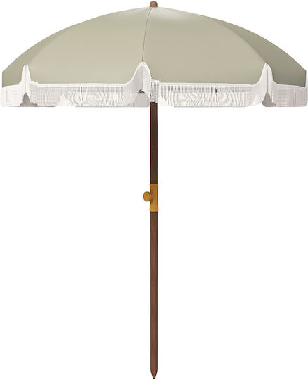 Outsunny Folding Beach Umbrella Diameter 1.9m with UV Protection Green