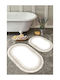 SteweHome Rutschfestes Set Badematten Oval STE-029872-P29872 Weiß 60x100cm 2 Stück