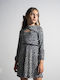 Girls Dress Long Sleeve Animal Print Lurex