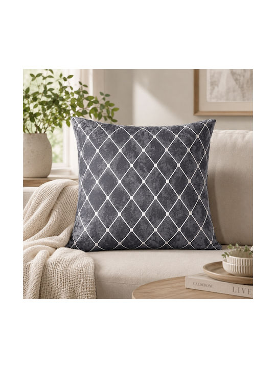 My Home Luxury Decorative Pillow Case Dark Gray 45x45cm