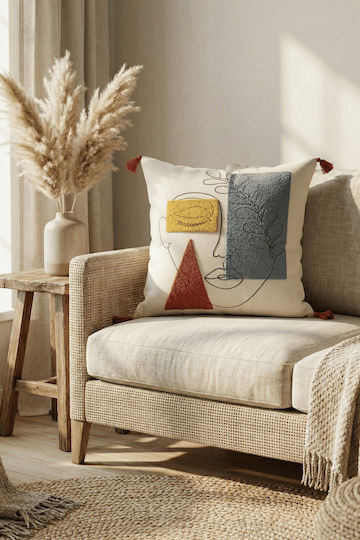 SteweHome Decorative Pillow Case Beige 42x42cm
