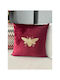 SteweHome Decorative Pillow Case Velvet Burgundy 43x43cm