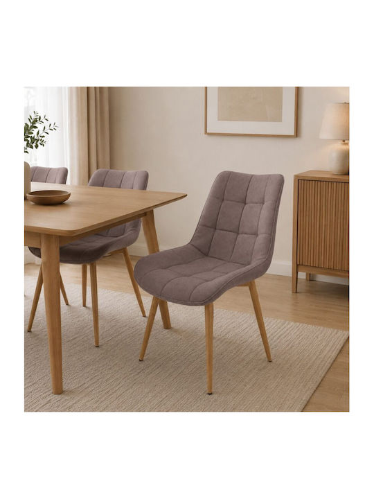 Almo Dining Chair Velvet Light Gray 53x50x88cm