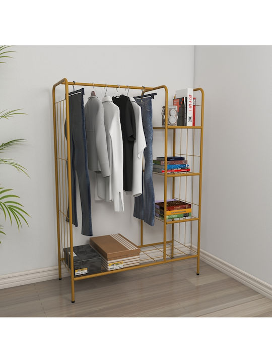 SteweHome Floor Garment Rack Metal Gold 104x148cm