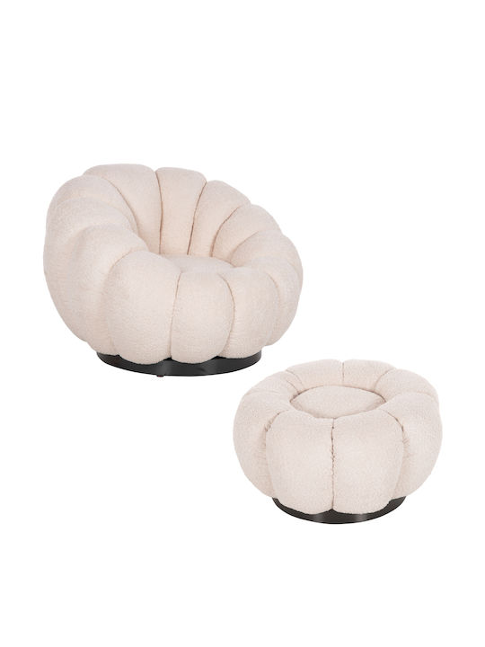 Grymm Sessel Relax Drehbar mit Fußhocker Ecru 9...