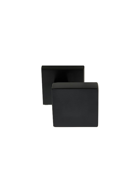Zogometal Middle Door Lever With Rosette Pair With Mouthpiece Black