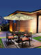 Circular Garden Umbrella Metal Beige 2.65m