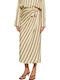 High Waist Midi Envelope Skirt Yellow