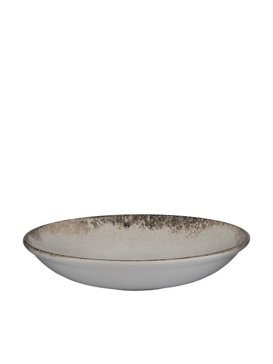Kutahya Porselen Rustiground Servierplatte aus Gelbem Porzellan mit Durchmesser 21cm