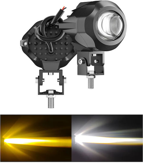 Универсален 20w LED Халоген Работен Фар Къс Дълъг Лъч Бял + Жълт 9v 60v Jeep Off-road Мотоциклет