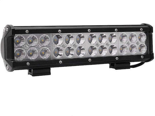 30 См Мощен LED Бар Комбиниран Комбо Светлина 72W 24 LED 12V 24V ATV Jeep 4x4 Offroad