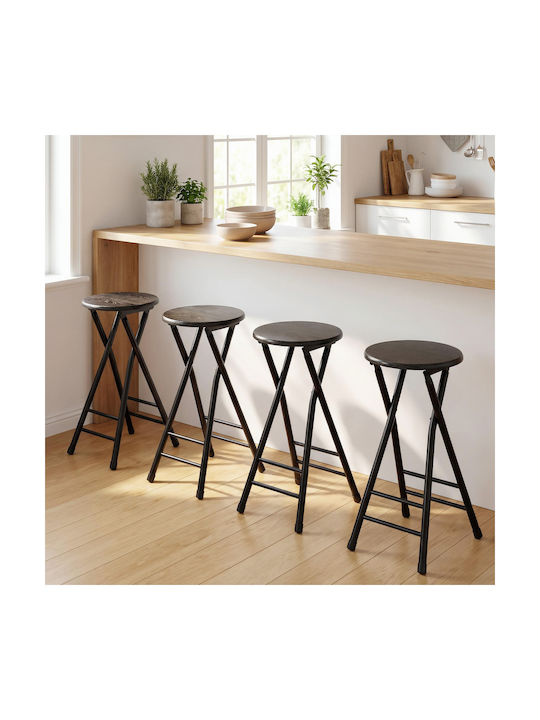 Bar Stool Bed Wooden Black 34x30x70cm