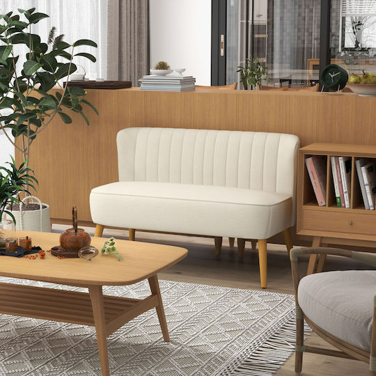 Canapea Cu Două Locuri Crem Albă 117x56.5x77cm