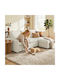Corner Couch with Left Corner & Storage Space Cream 212x125 cm