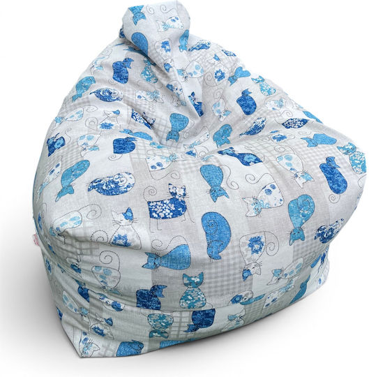Bean Bag Chair Blue 55x55x30cm OP1-cat-blue Bean Bag Chair Blue 55x55x30cm OP1-cat-blue