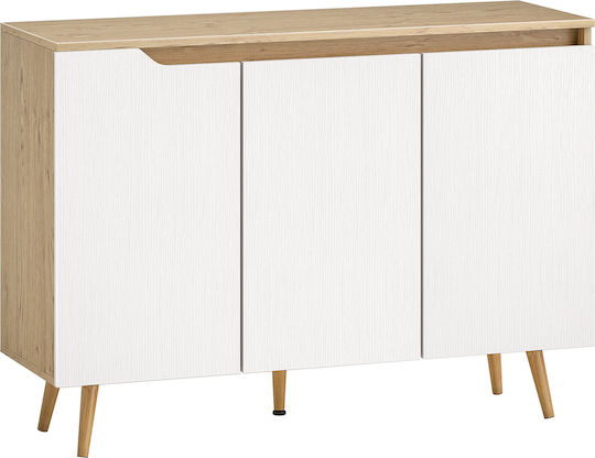 HomCom Holz Sideboard Weiß 107x35x76.5cm