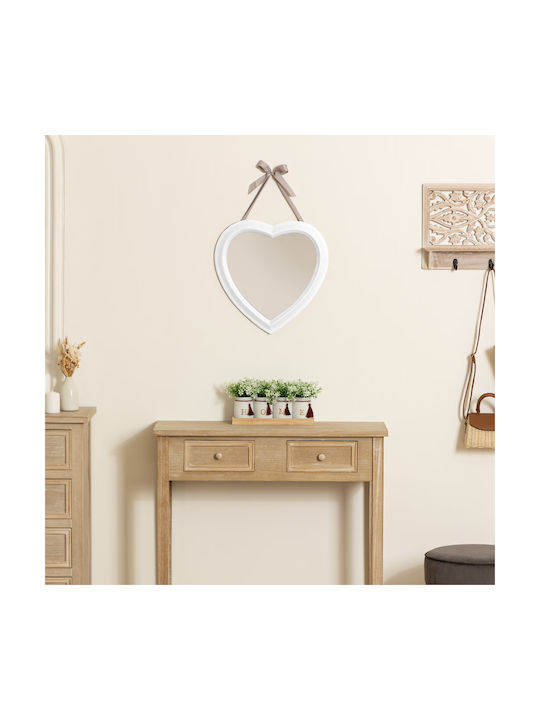 Alexia Wall Mirror with White Wooden Frame 40x40cm